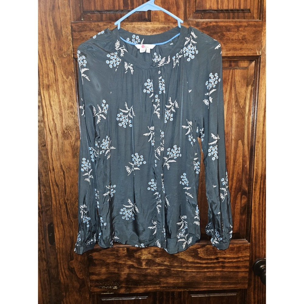 Boden Floral Daisy Lightweight Blouse Size 4 Women Long Sleeve Button Up Shirt